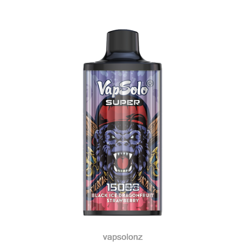VapSolo Vape - VapSolo SUPER Disposable Vape 0R86213 Black Ice Drangofruit Strawberry