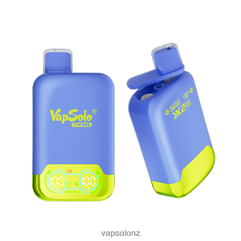 VapSolo NZ - VapSolo TWINS Disposable Vape 0R86226 Blue Razz Lemonade & Lemon Lime