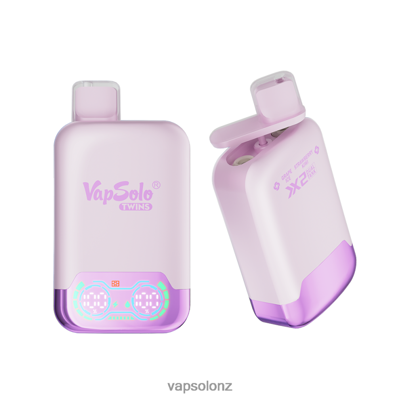 VapSolo Vape - VapSolo TWINS Disposable Vape 0R86228 Grape Ice & Strawberry Kiwi